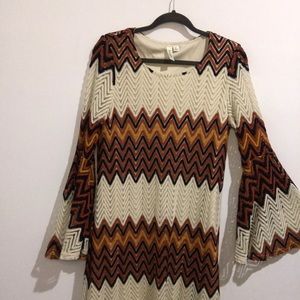 MIDI zig zag flare dress